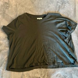 Madewell softfade cotton boxy crop tee, size XL, forest green